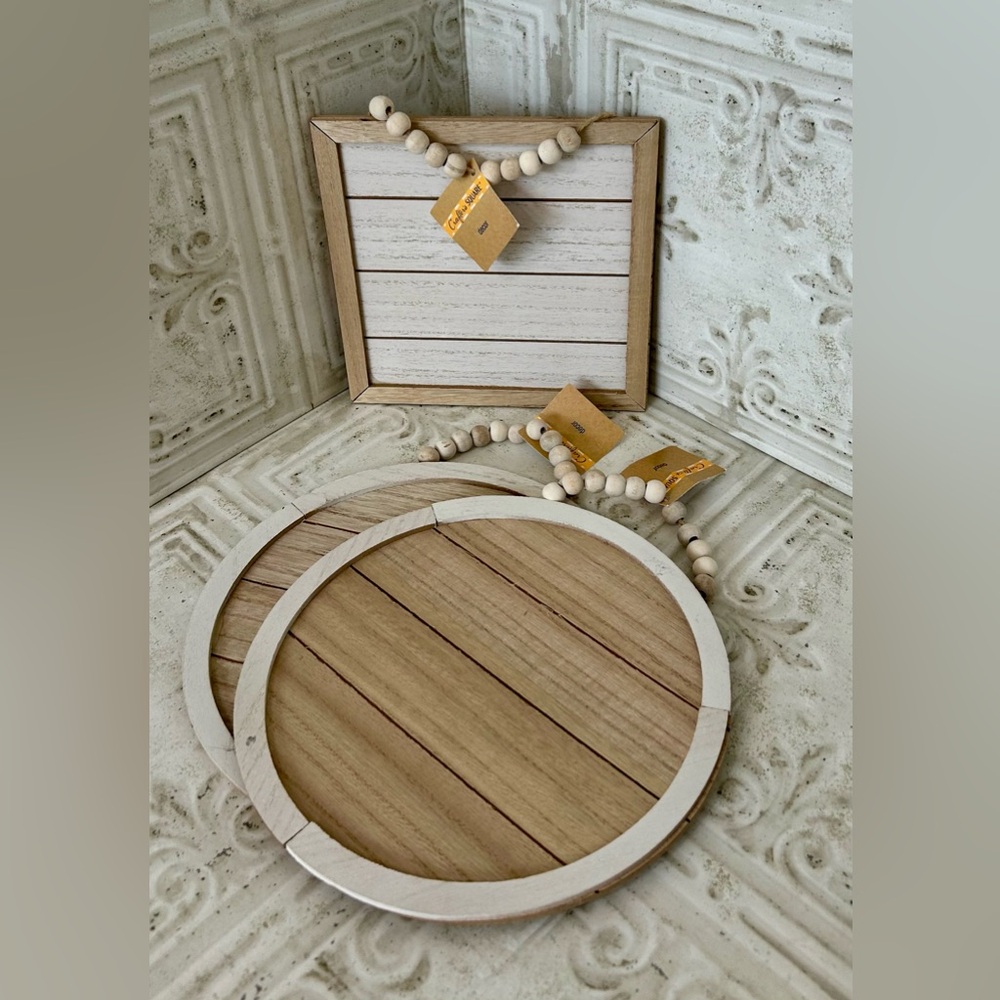 Unfinished Beaded Hanging Wood Sign DIY Craft